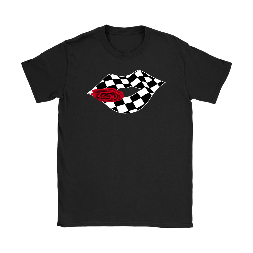 Racing Checkered Lips Kiss T-Shirts!