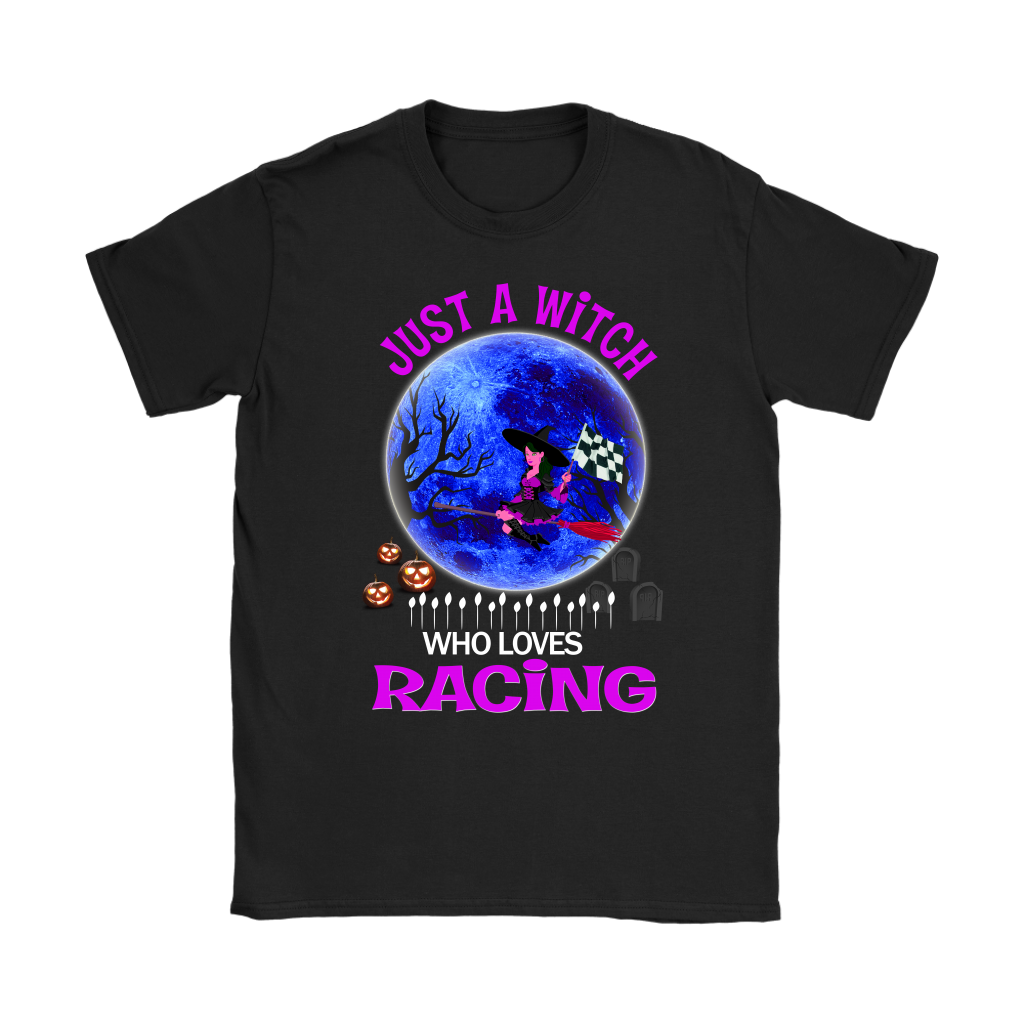 Just A Witch Who Loves Racing T-Shirts