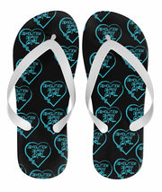 Demolition Derby Girl Heart Flip Flops