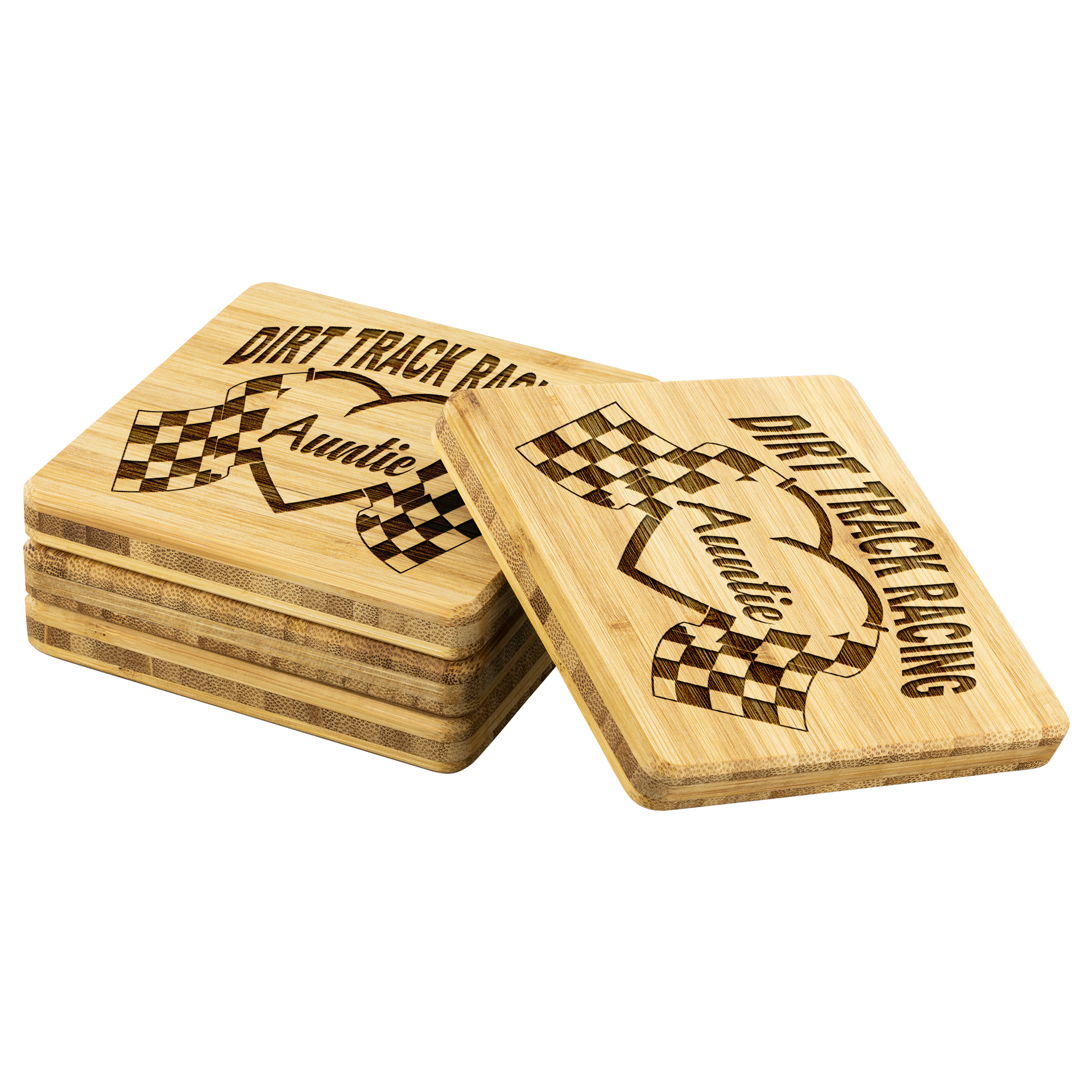 Dirt Track Racing Auntie Bamboo Coaster