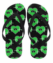 Demolition Derby Heartbeat Flip Flops