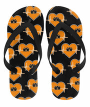 Demolition Derby Heartbeat Flip Flops