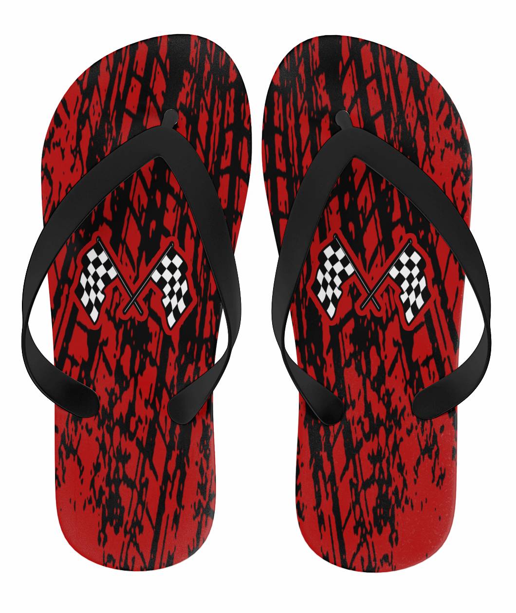 Dirt Racing Flip Flops Red