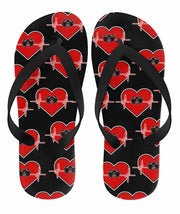 Demolition Derby Heartbeat Flip Flops