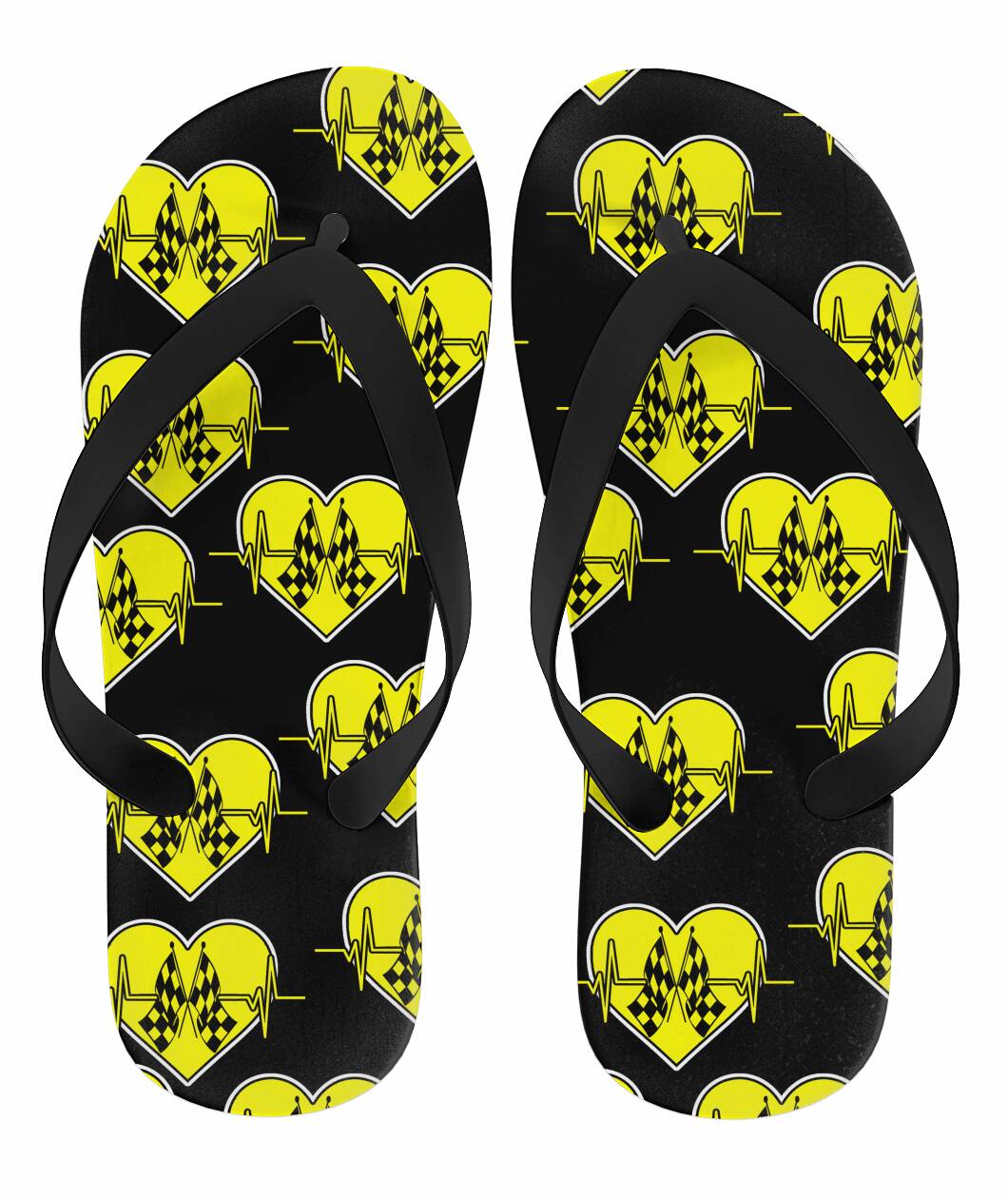 Racing Heartbeat Flip Flops