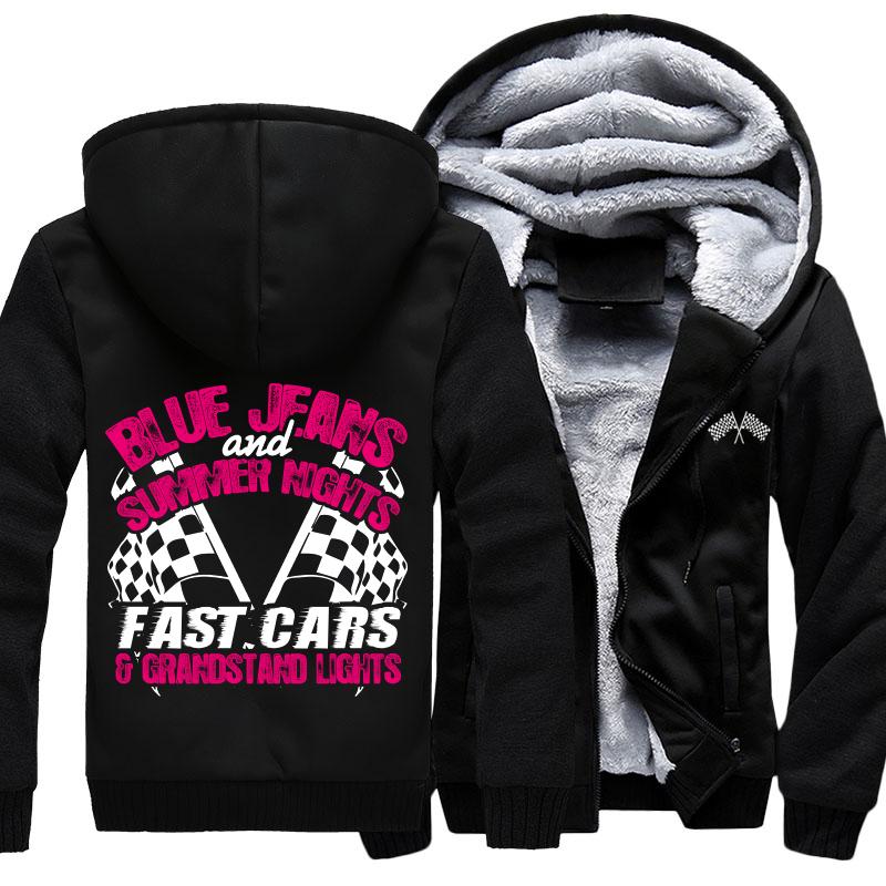 Blue Jeans And Summer Nights, Fast Cars And Grandstands Lights Jacket