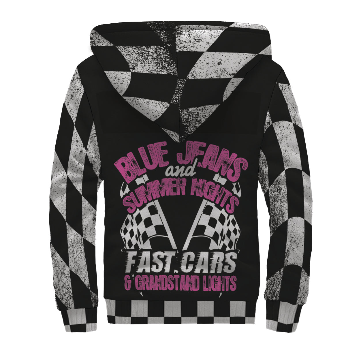 Blue Jeans Summer Nights fast cars and grandstand lights Sherpa Jacket