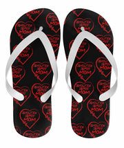 Demolition Derby Mom Heart Flip Flops