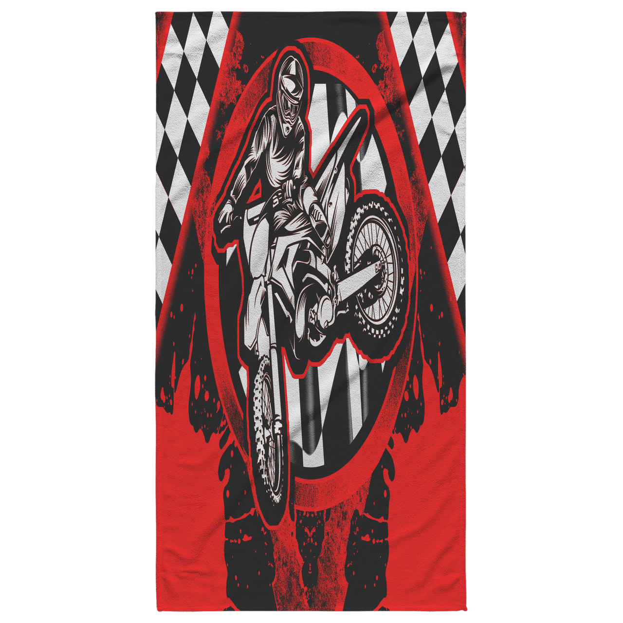 Dirt Bike Racing Beach Towel Red