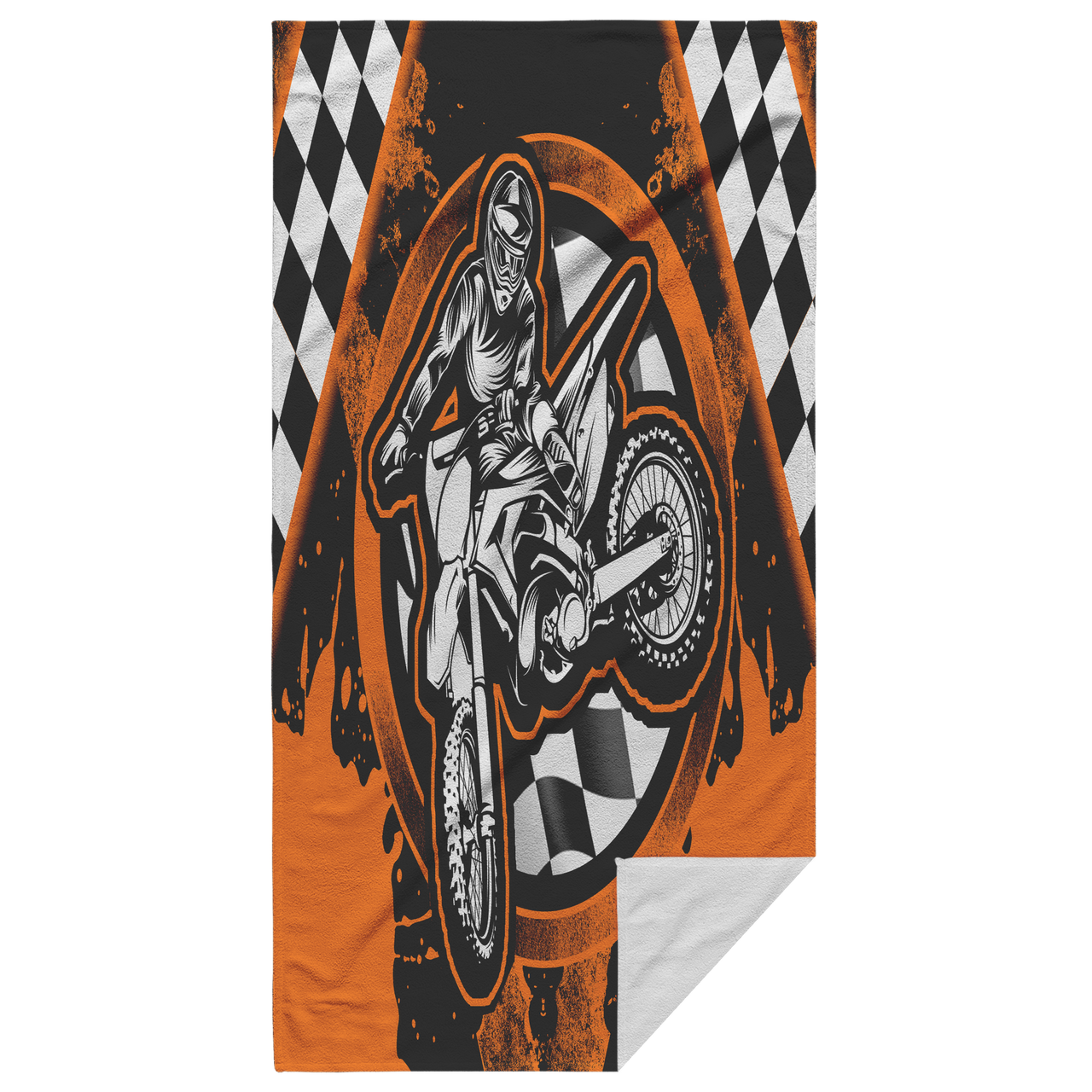 Dirt Bike Racing Beach Towel Orange