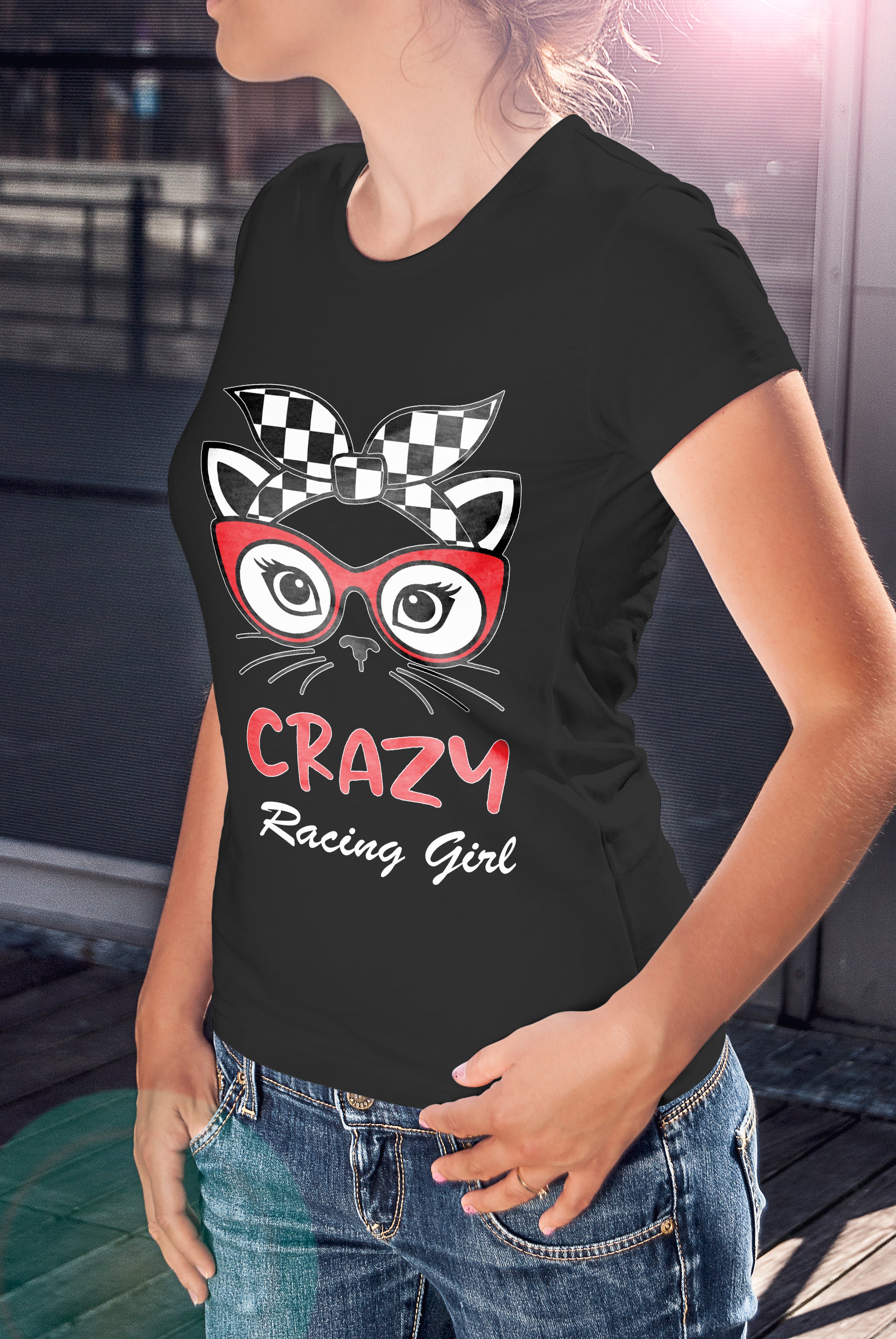 Crazy Racing Girl T-Shirts