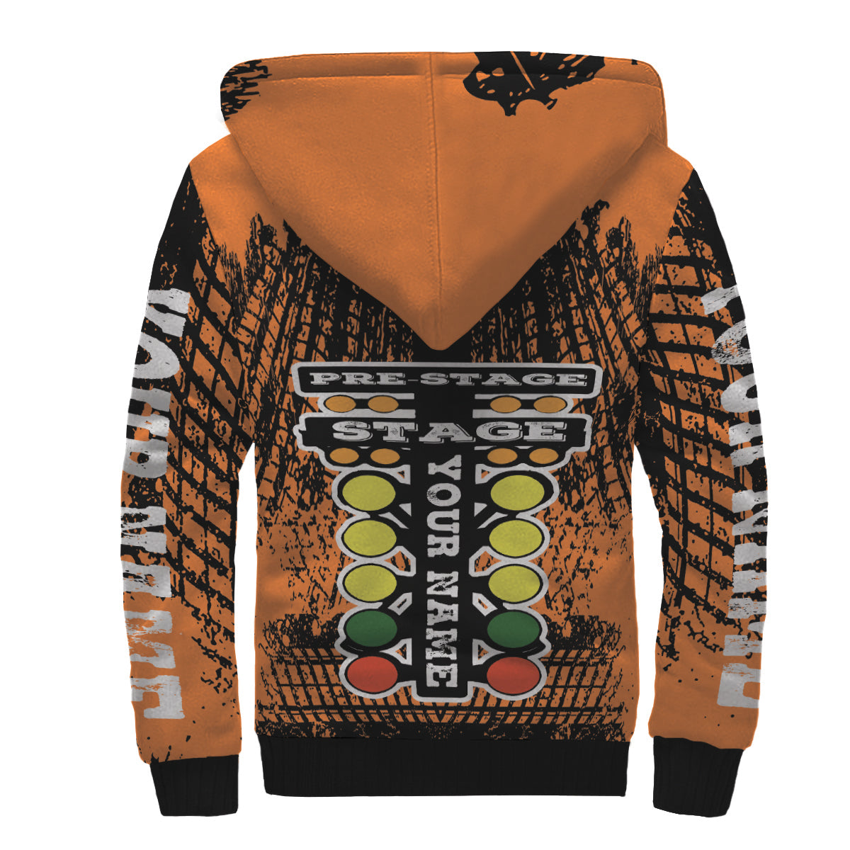 Custom Drag Racing Sherpa Jacket Orange