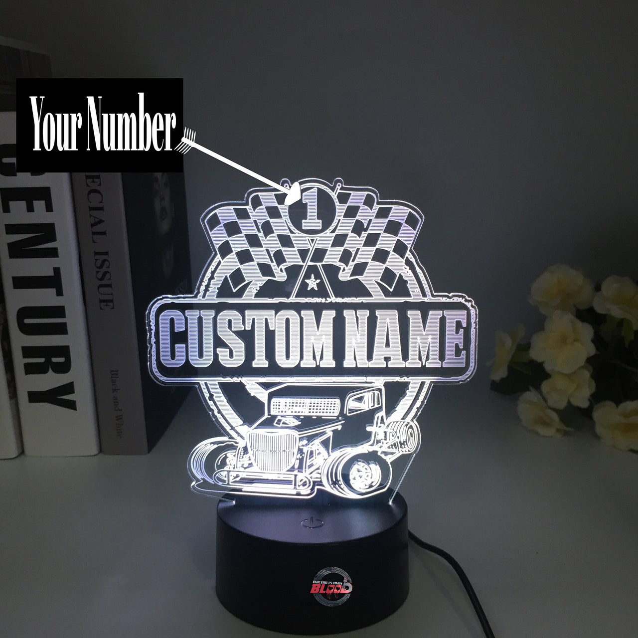 Custom Dwarf Car Racing 3D Led Lamp