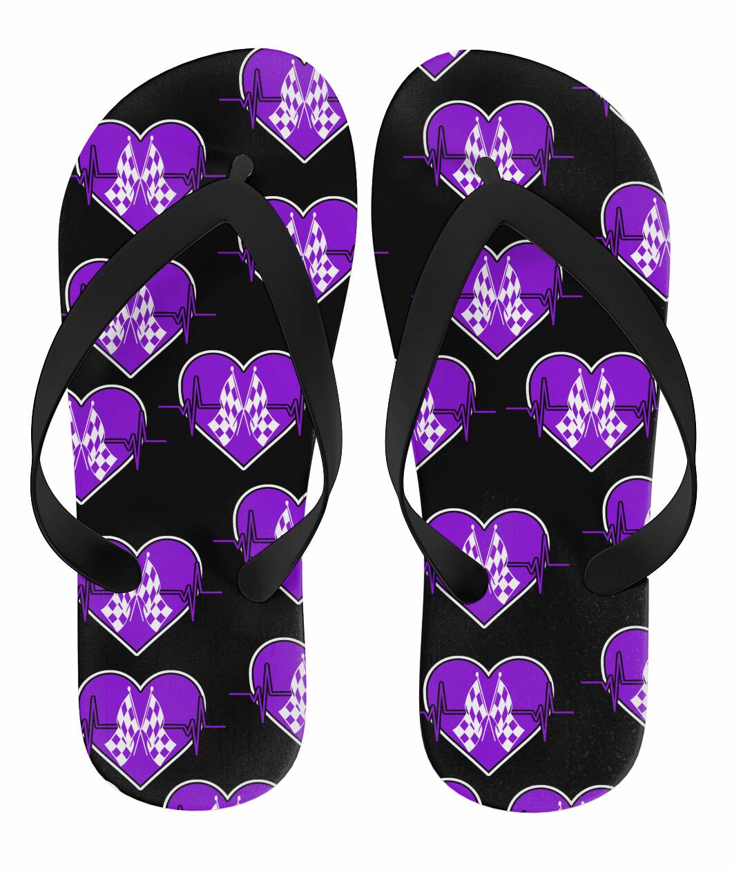 Racing Heartbeat Flip Flops