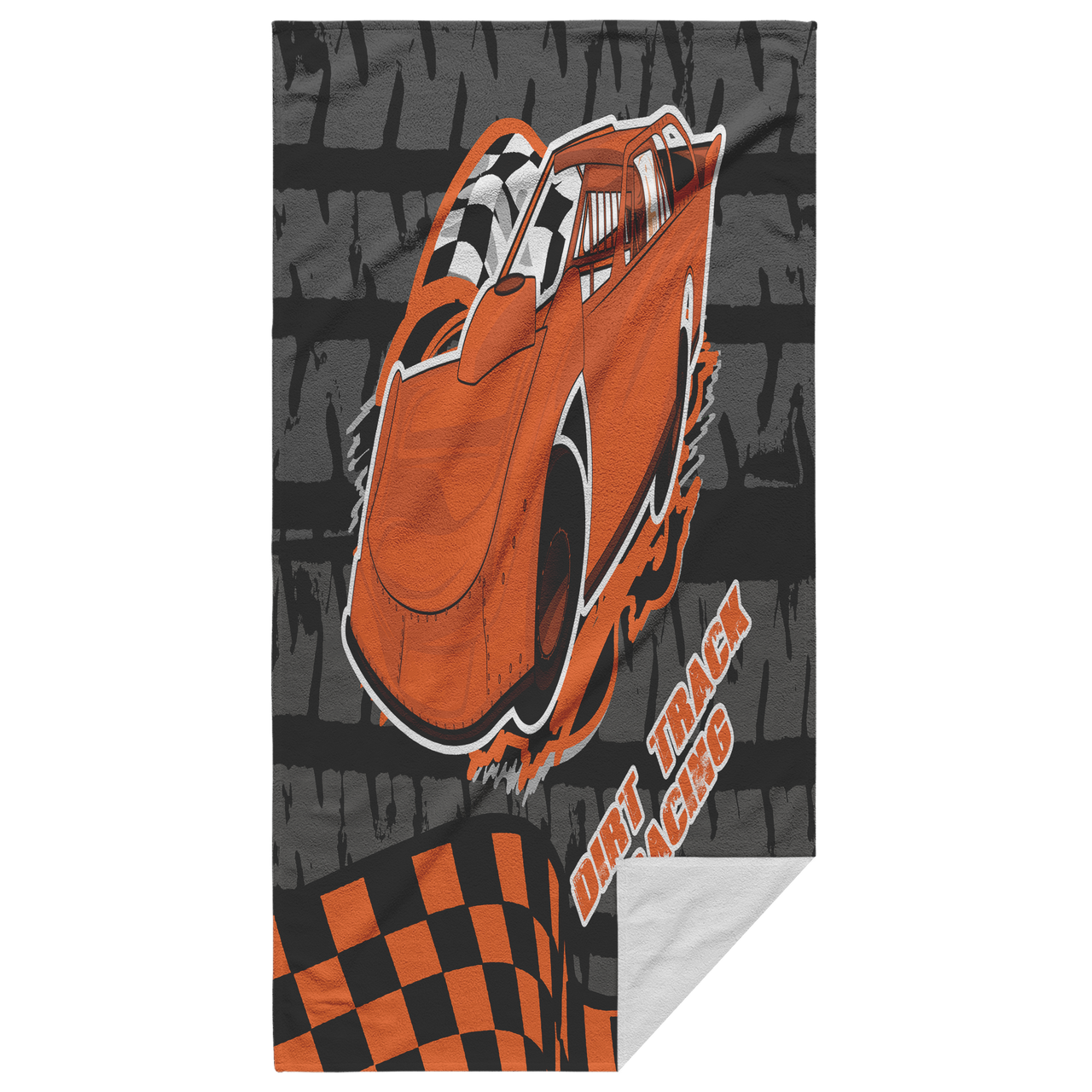 dirt racing late model beach towel