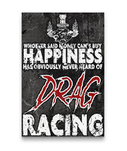 Money Can't Buy Happiness Drag Racing Canvas