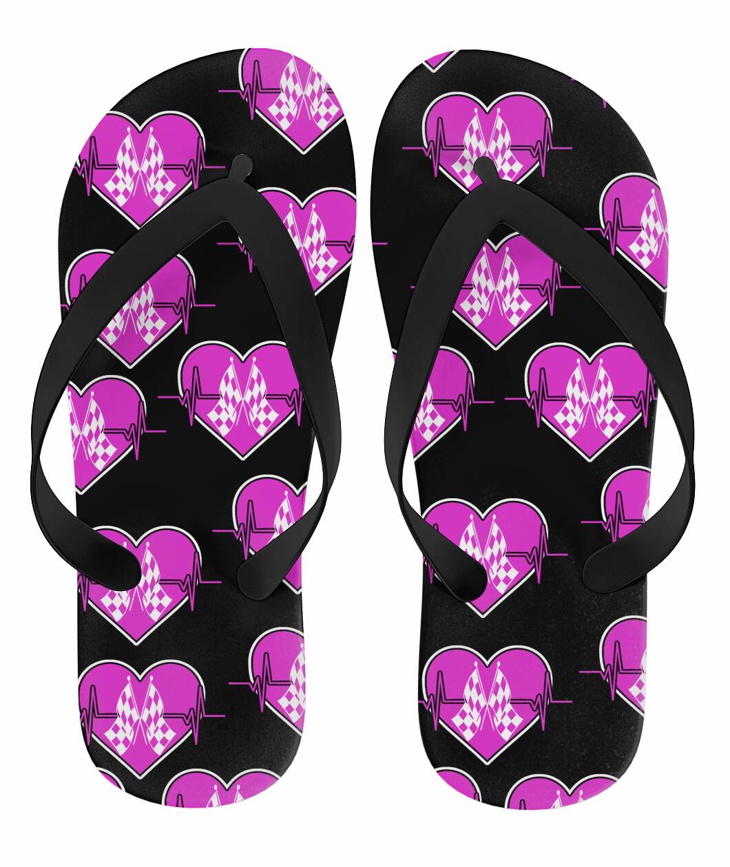 Racing Heartbeat Flip Flops