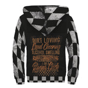 Dirt loving loud cheering Racing Chick Sherpa Jacket