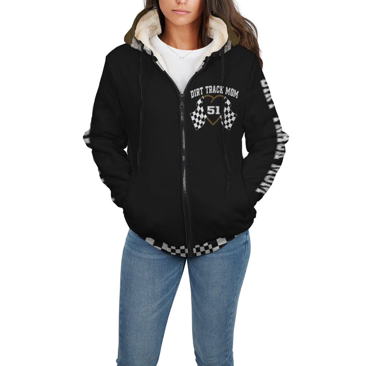 Dirt Track Mom 51 Sherpa Jacket