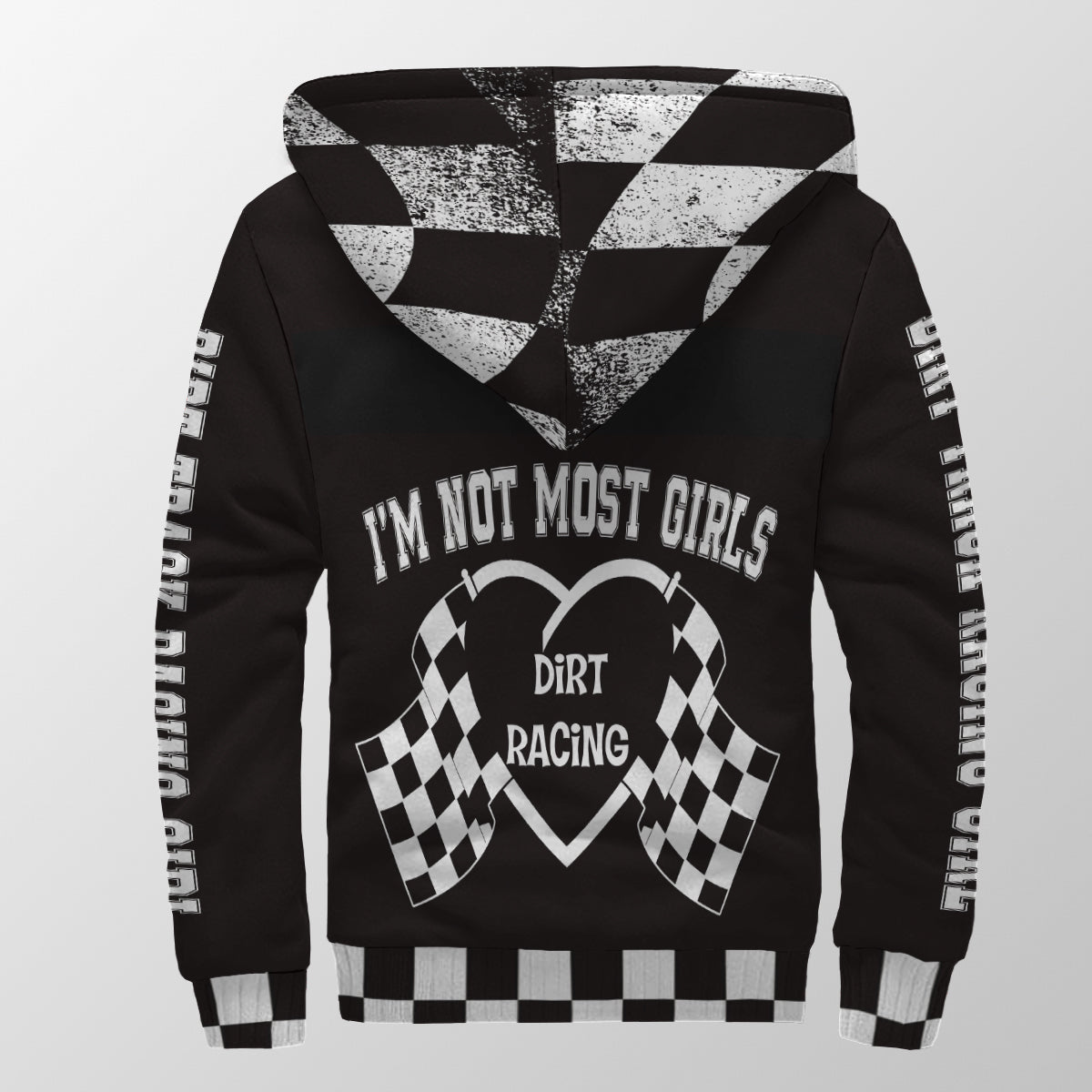 Dirt Track Racing Girl Sherpa Jacket black