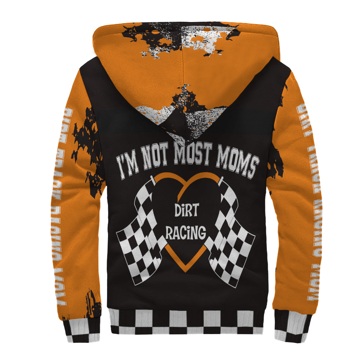 Dirt Track Racing Mom Sherpa Jacket orange