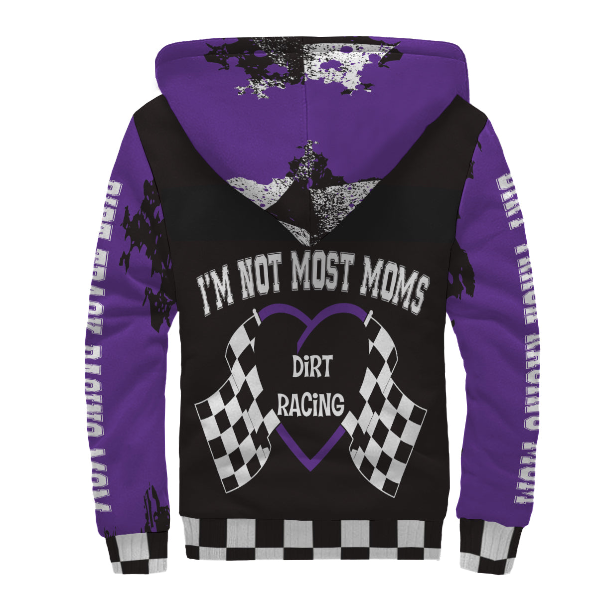 Dirt Track Racing Mom Sherpa Jacket Purple