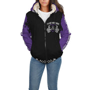 Dirt Track Racing Mom Sherpa Jacket Purple