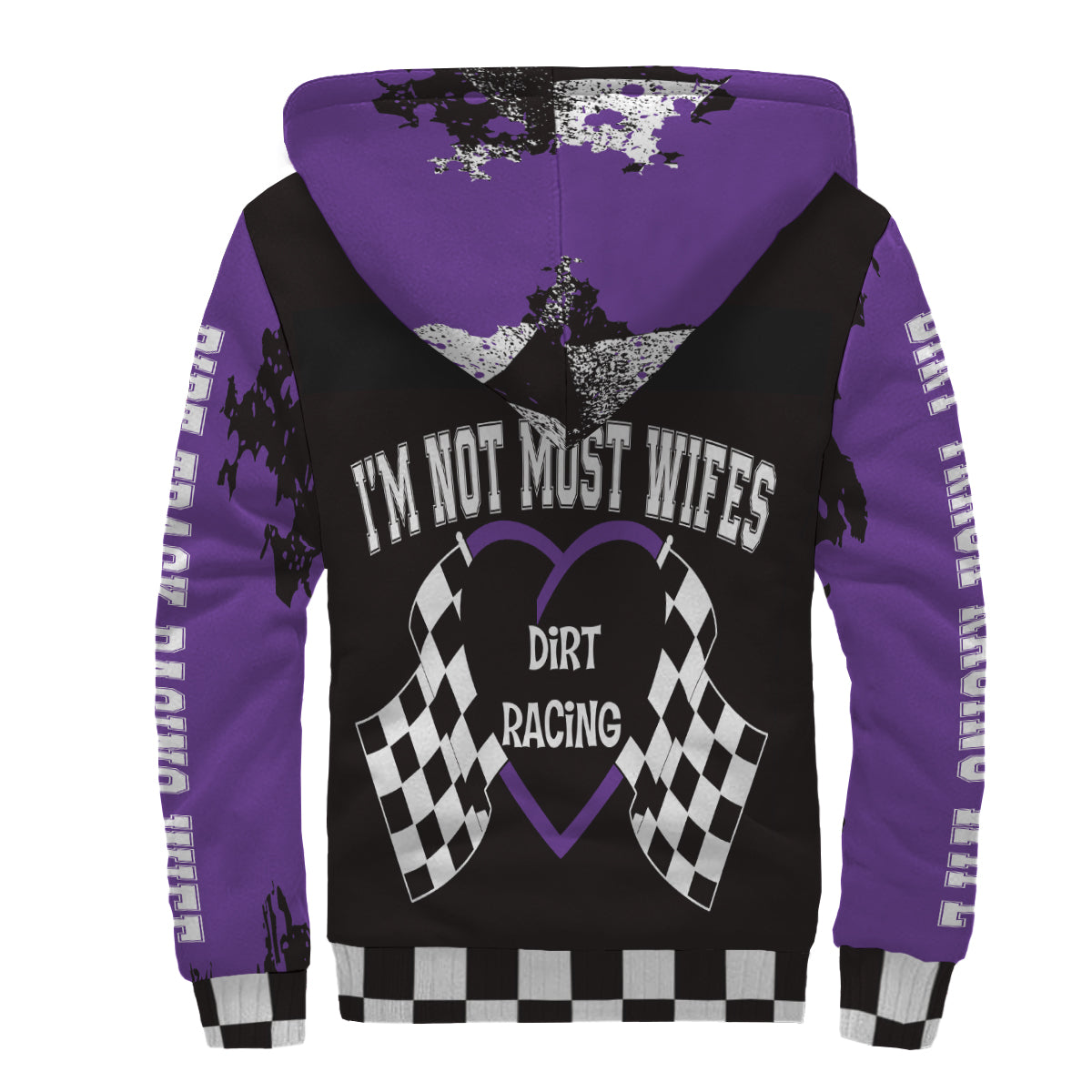 Dirt Track Racing Wife Sherpa Jacket purple