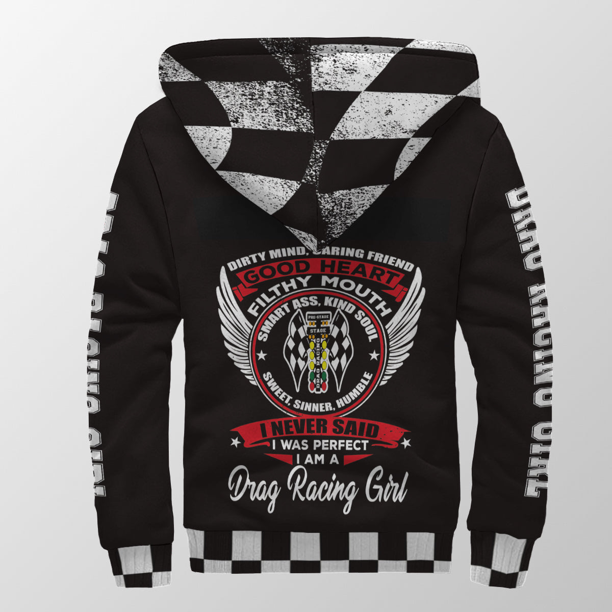 Dirty Mind Caring Friend Drag Racing Sherpa Jacket