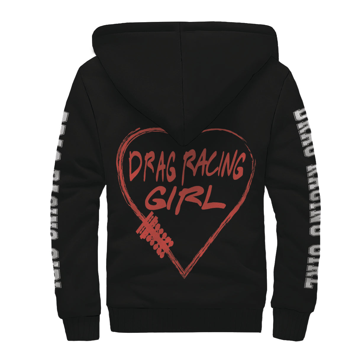 Drag Racing Girl Heart Sherpa Jacket