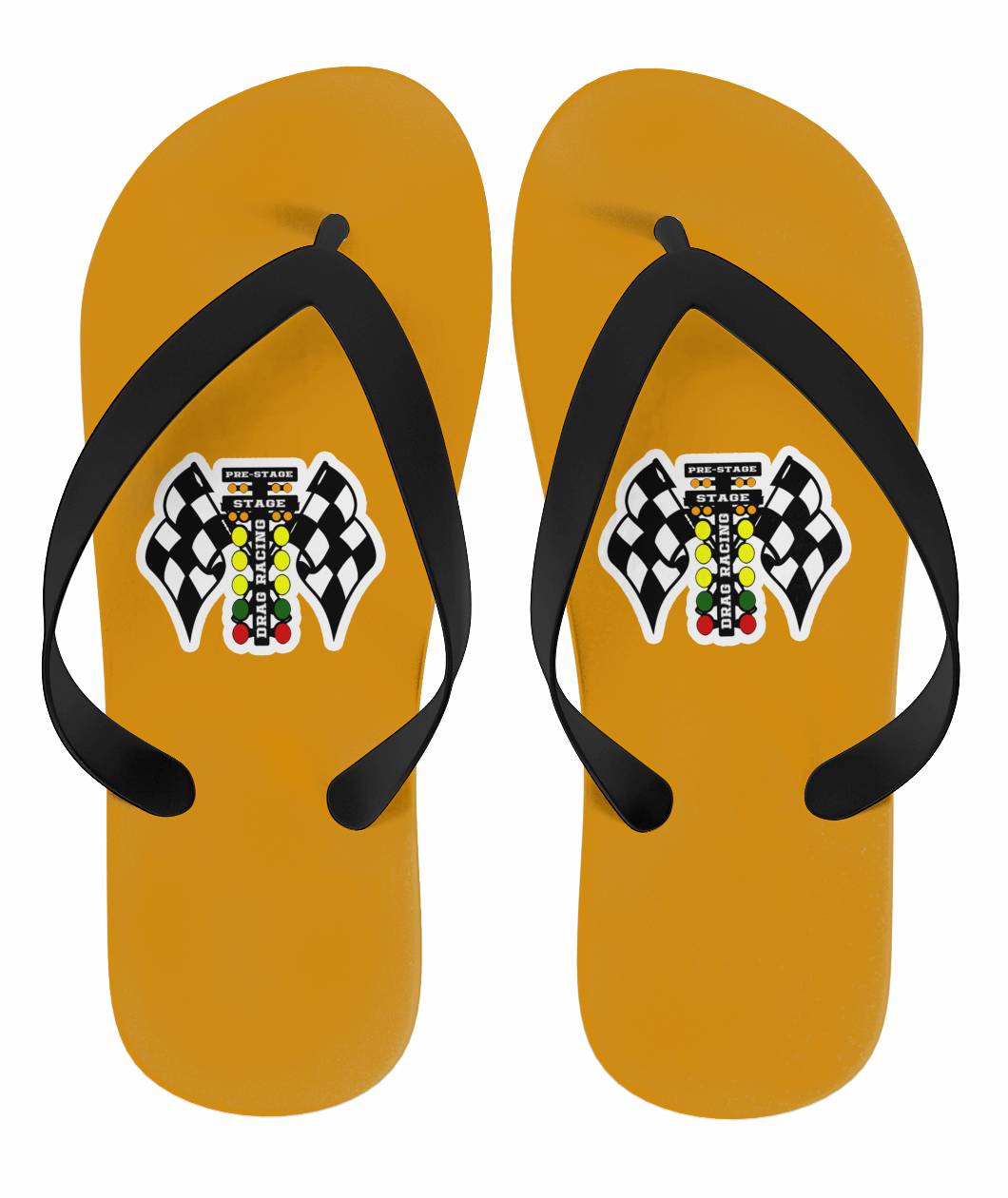 Drag Racing Flip Flops Orange