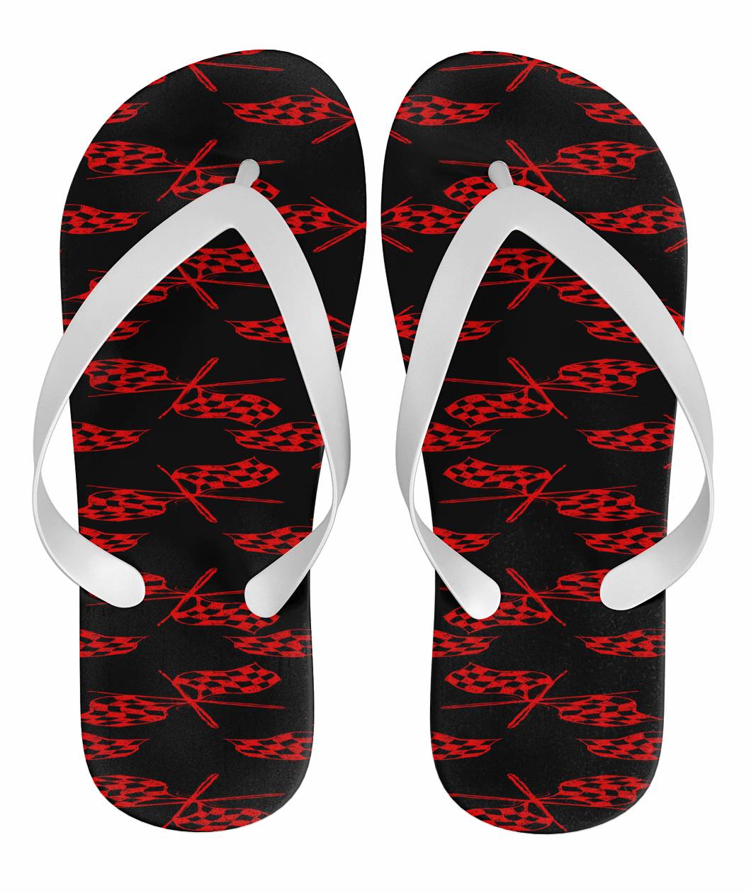 Racing Flip Flops Checkered Pattern