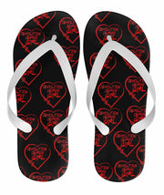 Demolition Derby Girl Heart Flip Flops