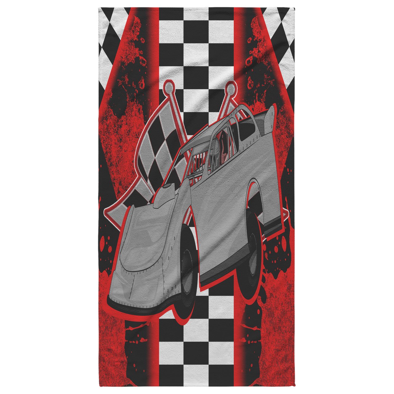 dirt racing late model beach towel