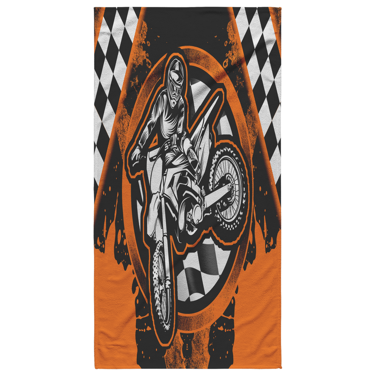 Dirt Bike Racing Beach Towel Orange