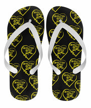 Demolition Derby Girl Heart Flip Flops