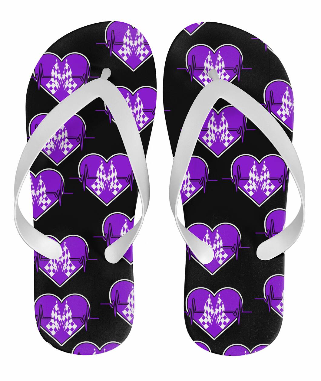 Racing Heartbeat Flip Flops