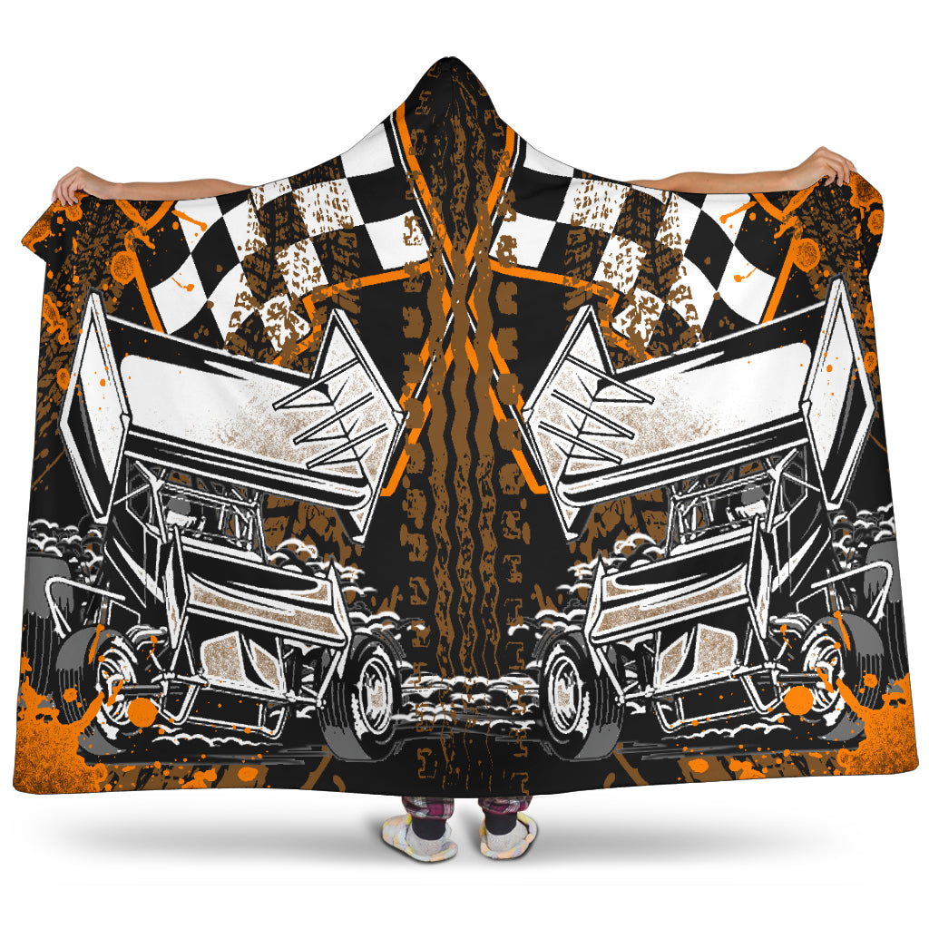 Sprint Car Racing Hooded Blanket