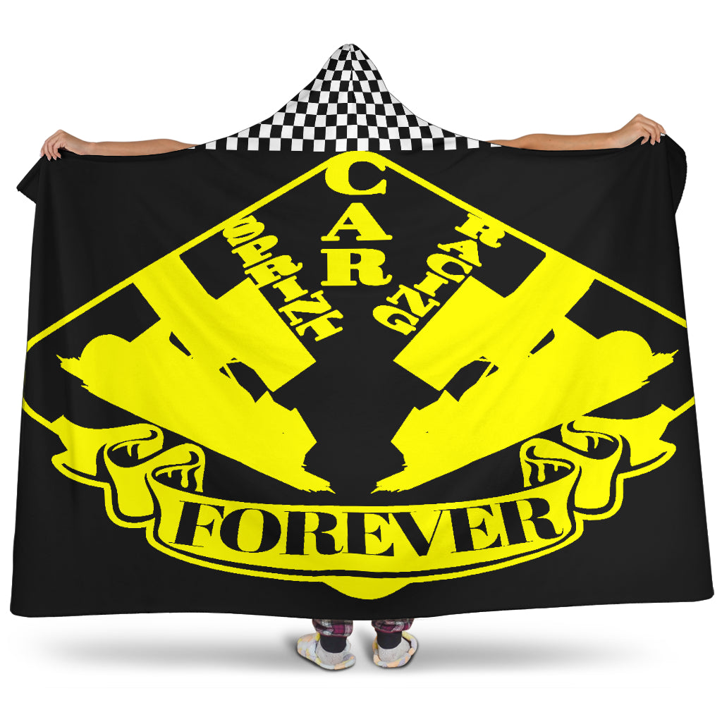 Sprint Car Racing Forever Hooded Blanket Yellow