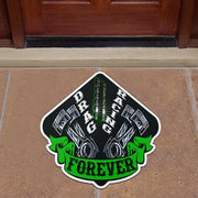 Custom shaped drag racing door mat