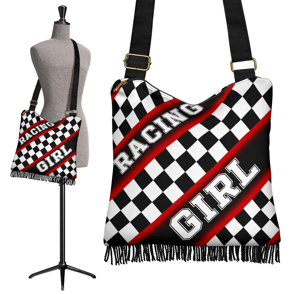 Racing Girl Checkered Crossbody Boho bag