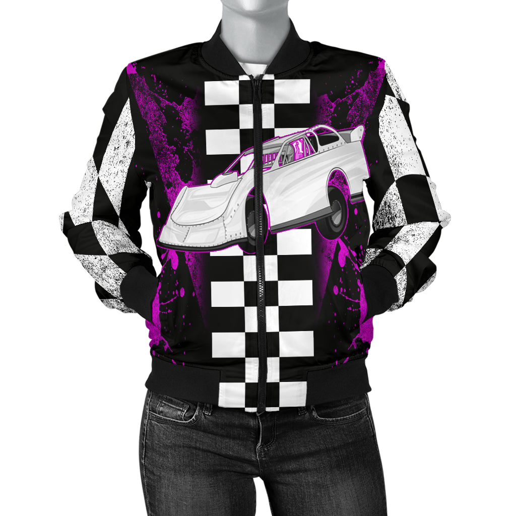 Dirt Track Racing Late Model Women's Bomber Jacket