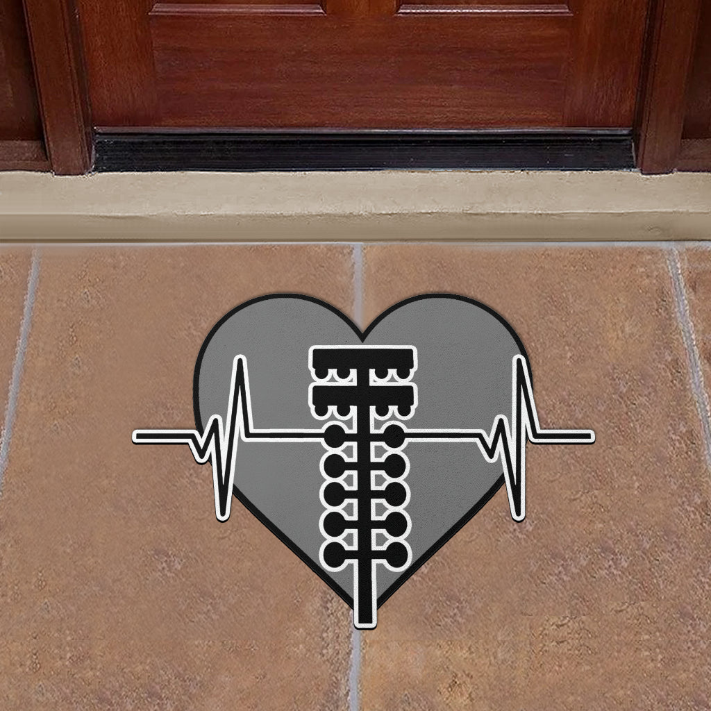 Custom Drag Racing Heartbeat Door Mat