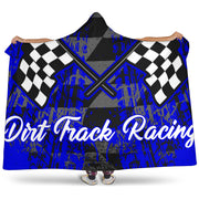 Dirt Track Racing Hooded Blanket blue