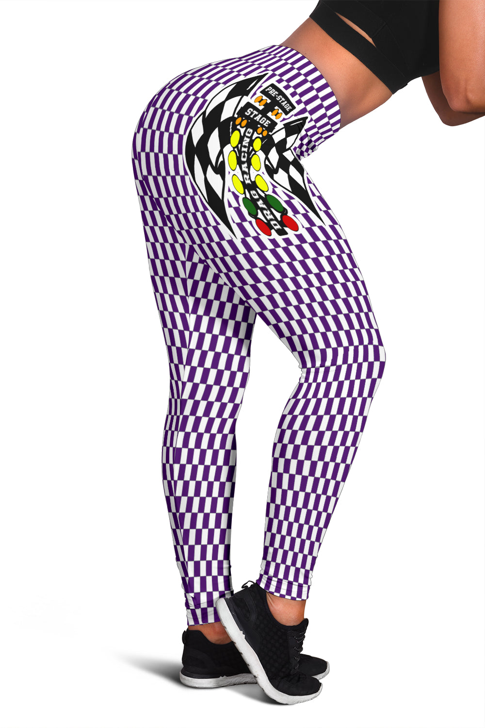 Drag racing Purple Flag Leggings