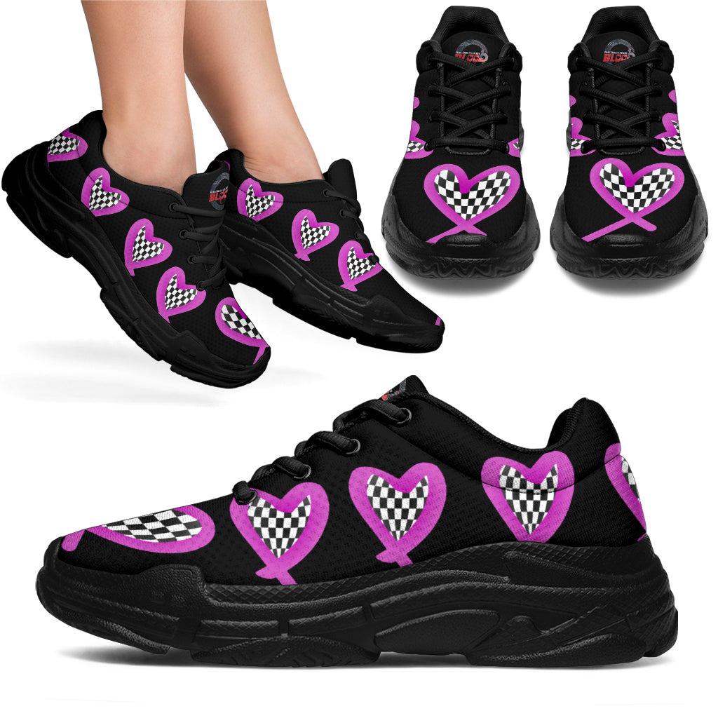 Racing Checkered Heart Chunky Sneakers