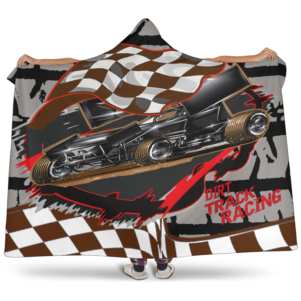 Dirt Racing Sprint Car Hooded Blanket