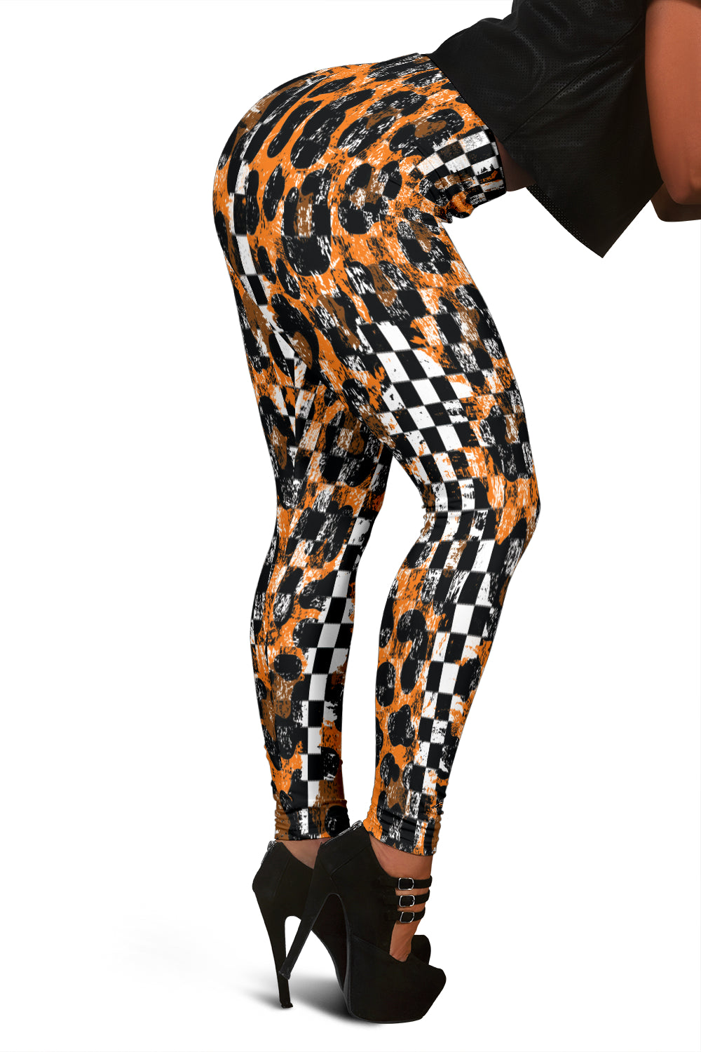 Racing Leopard Checkered Leggings