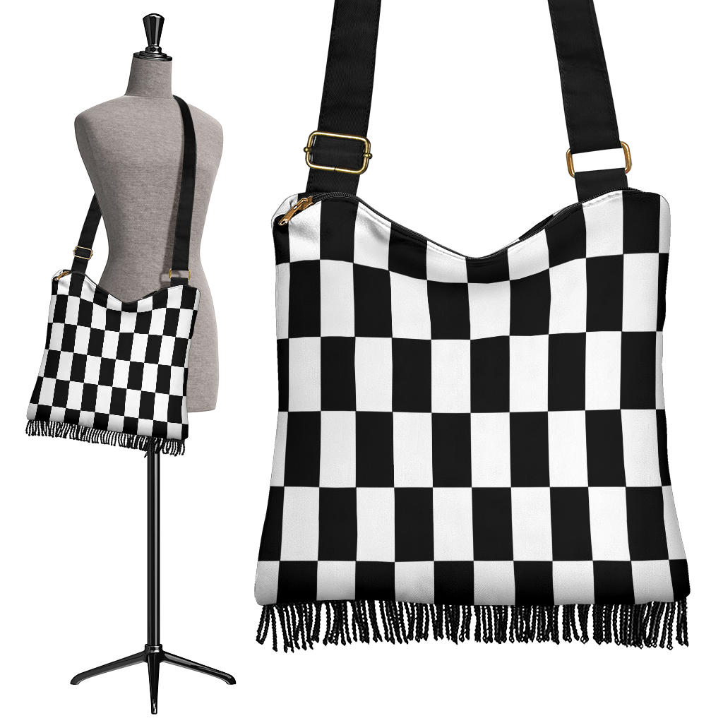 Racing Checkered Crossbody Boho bag