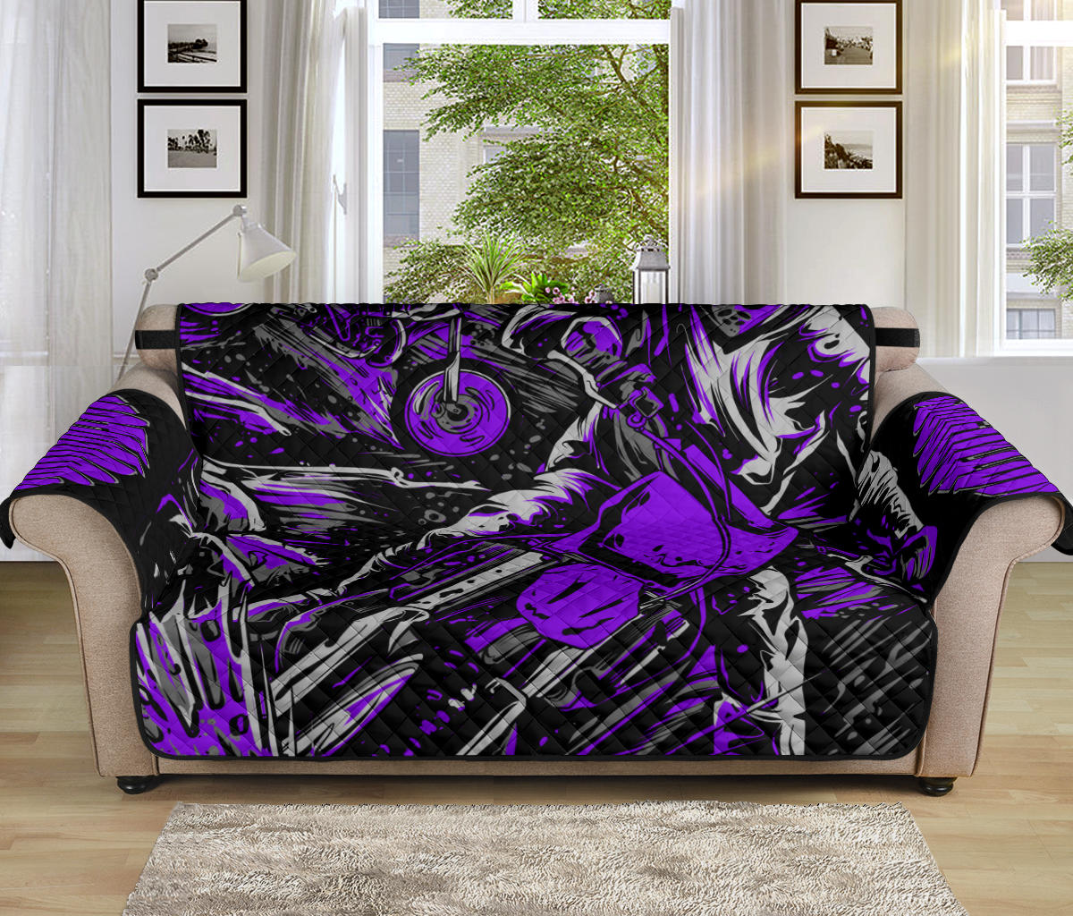 Motocross Sofa Protector Purple